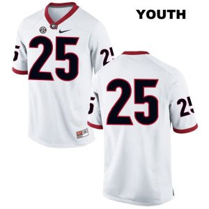 Youth Georgia Bulldogs NCAA #25 Jaleel Laguins Nike Stitched White Authentic No Name College Football Jersey XHJ8354OE